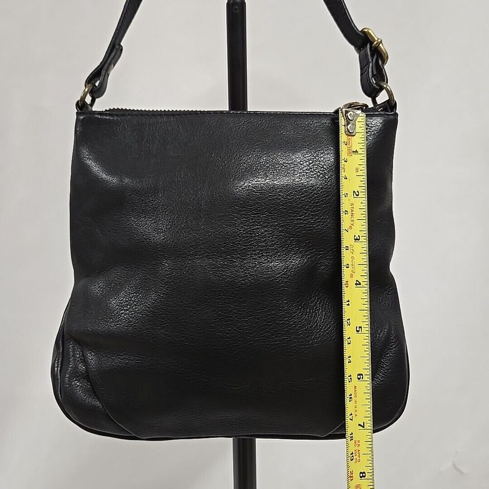 Isabella Fiore Black Leather Crossbody Bow Purse Black Soft Size Small - Picture 4 of 10